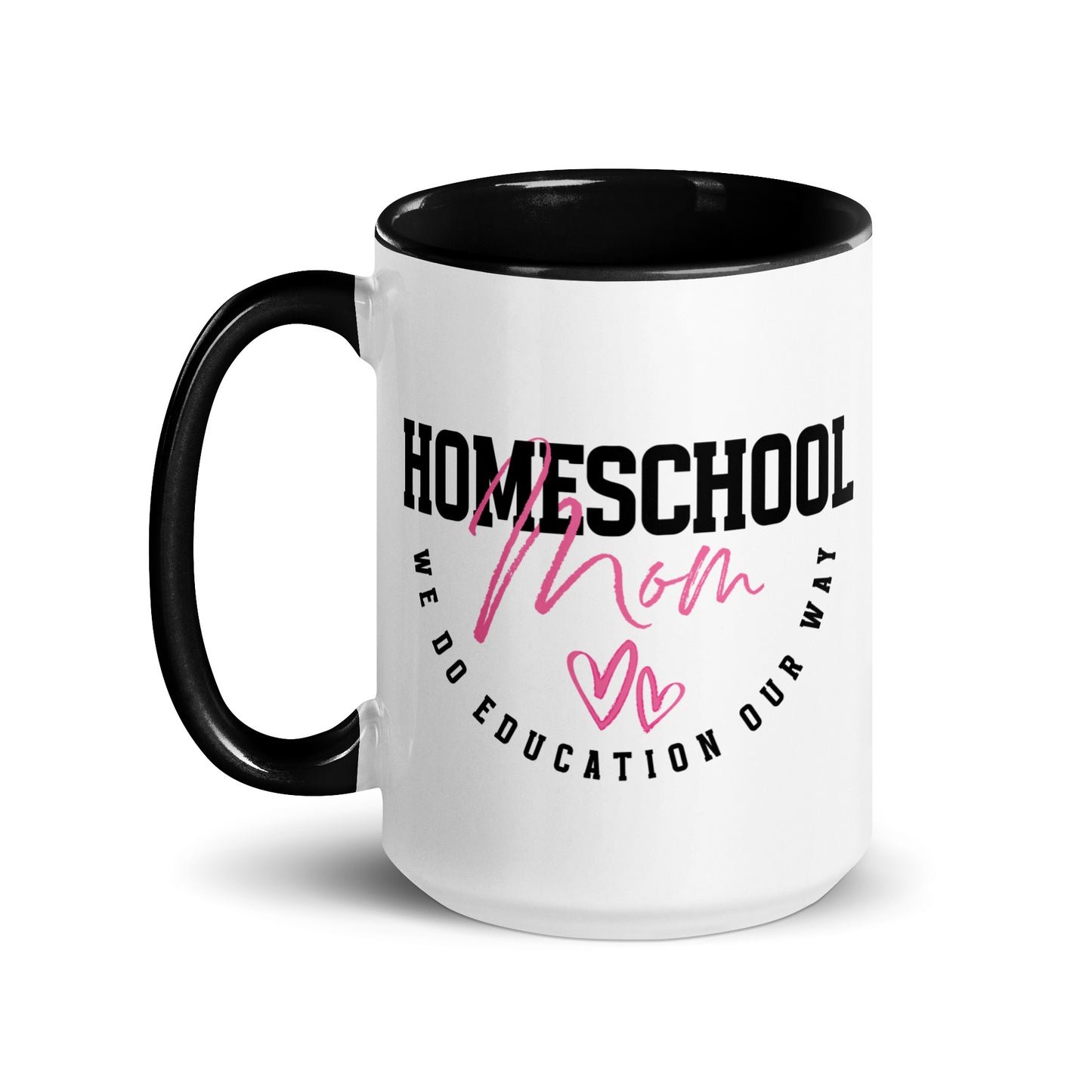 'Homeschool Mom' 15oz white mug with black handle
