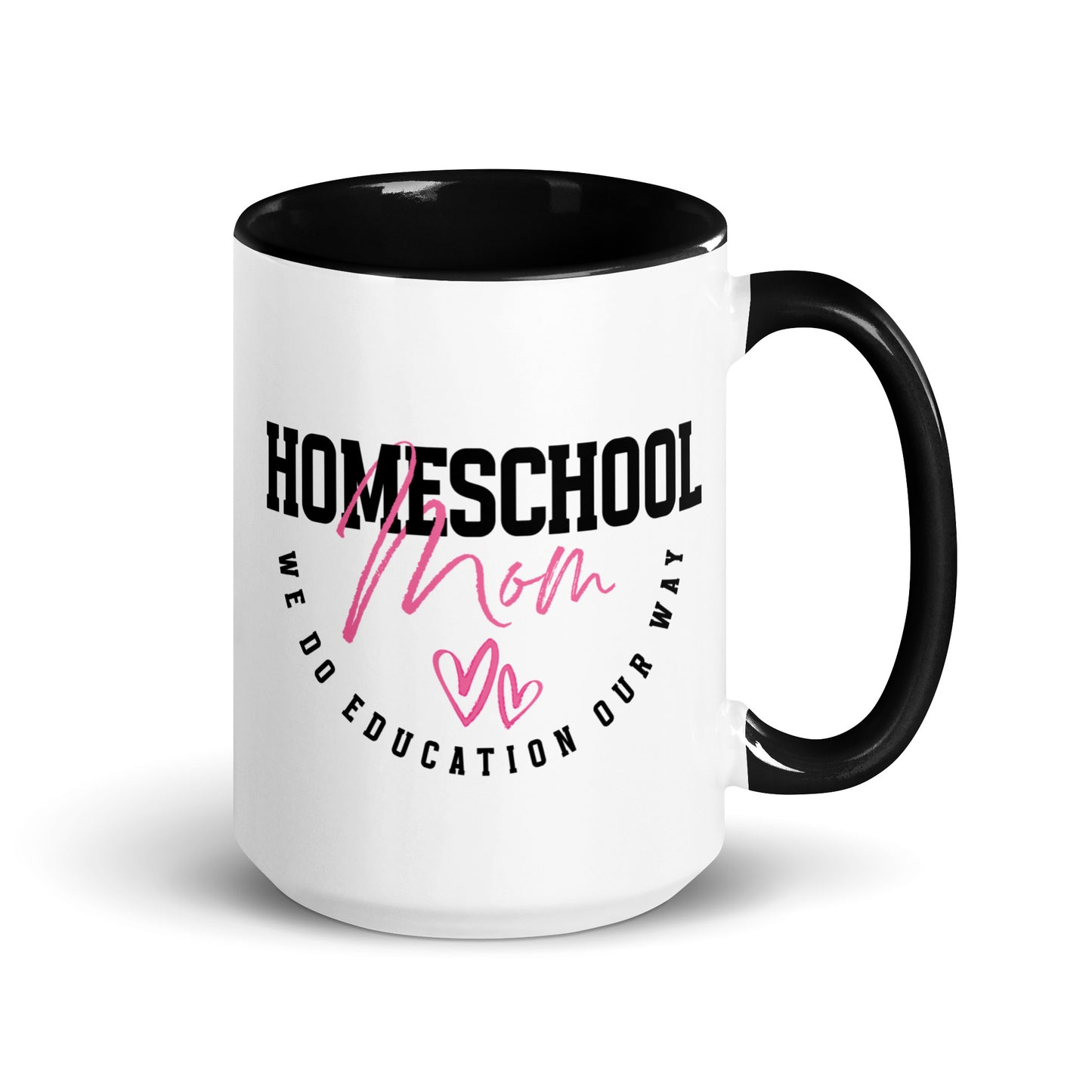 'Homeschool Mom' 15oz white mug with black handle