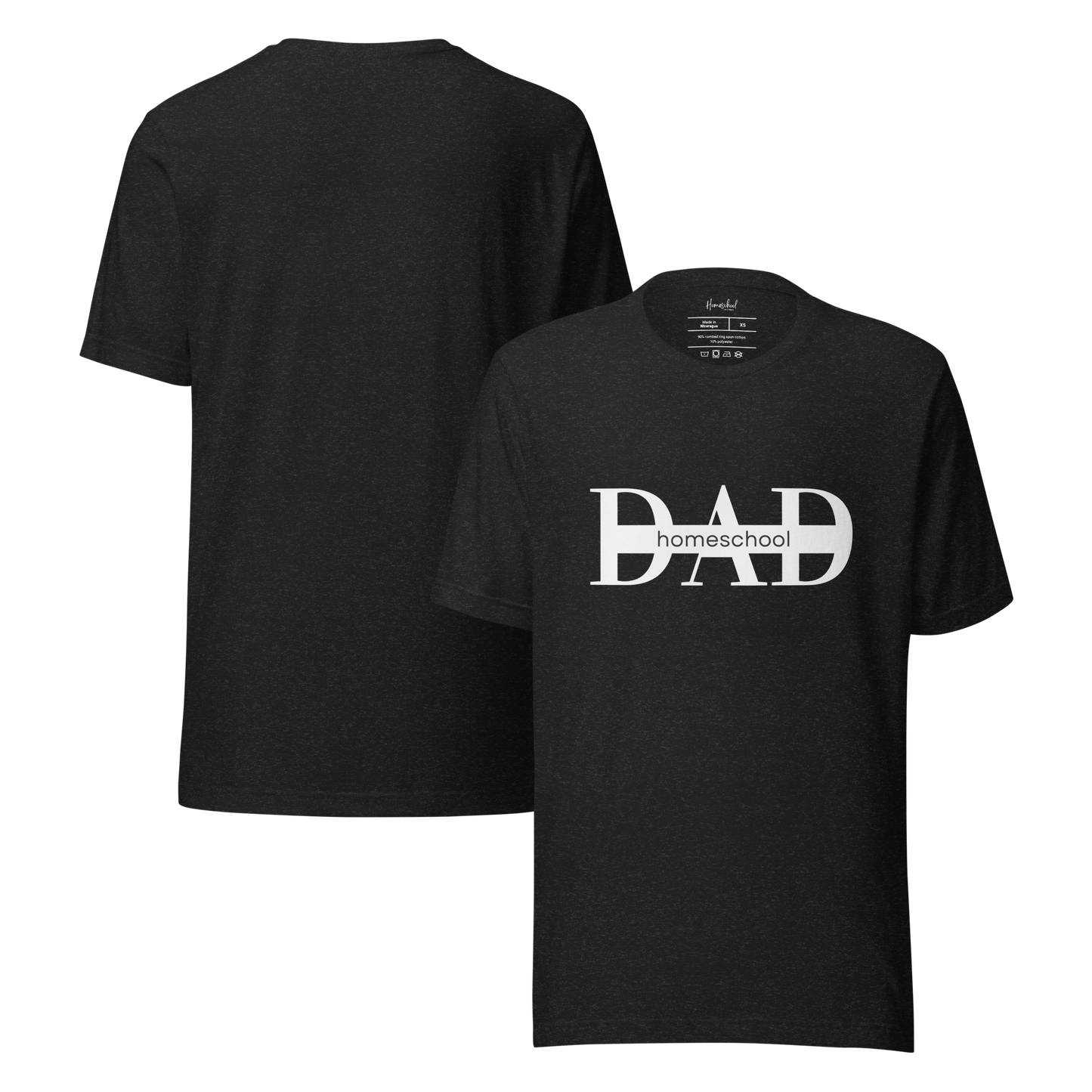 Black heather 'Homeschool Dad' t-shirt