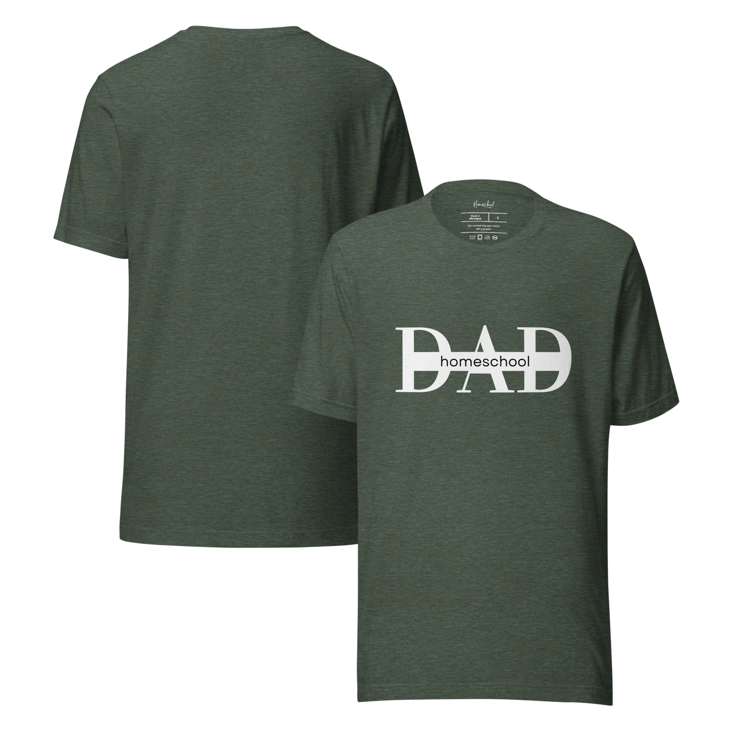 Heather forest green 'Homeschool Dad' t-shirt