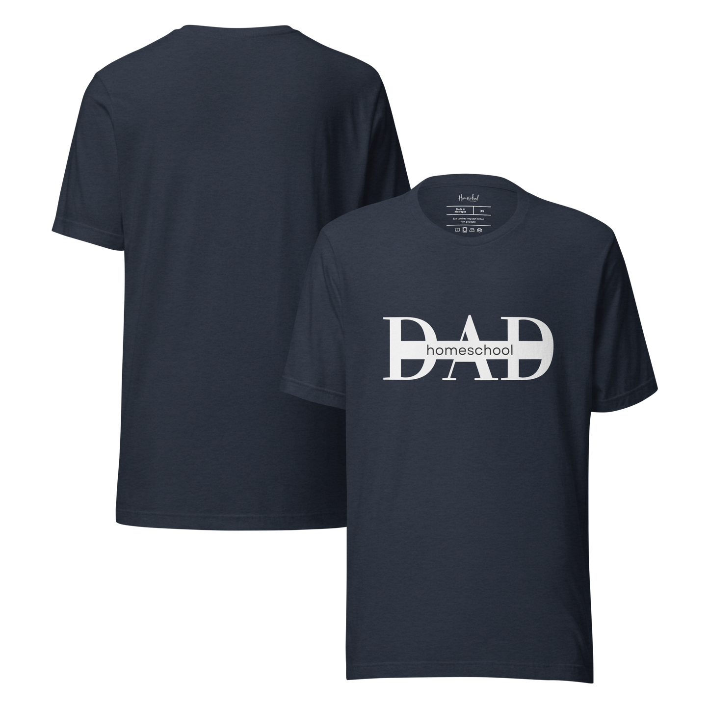 Heather navy 'Homeschool Dad' t-shirt