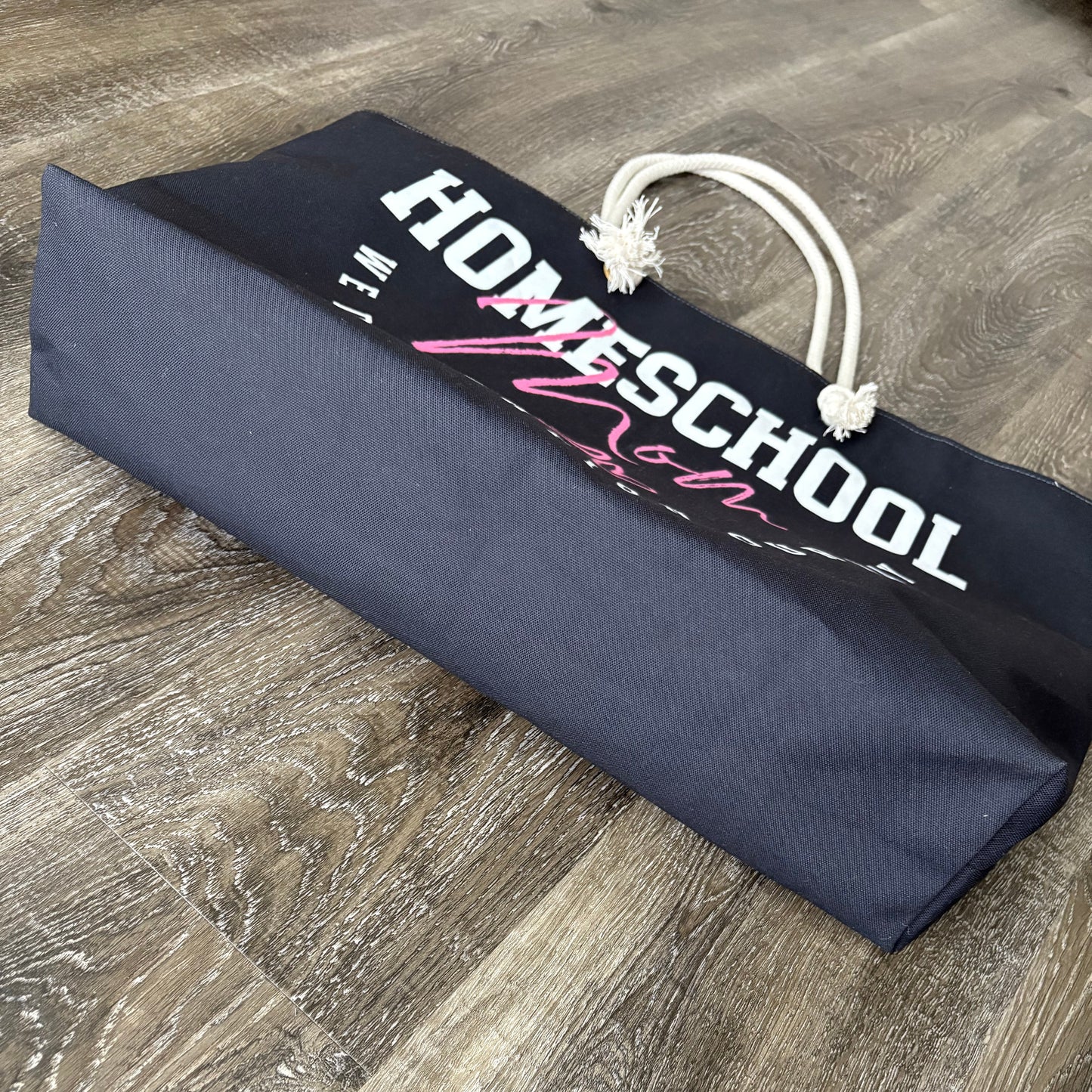 Black 'Homeschool Mom' weekender bag (bottom