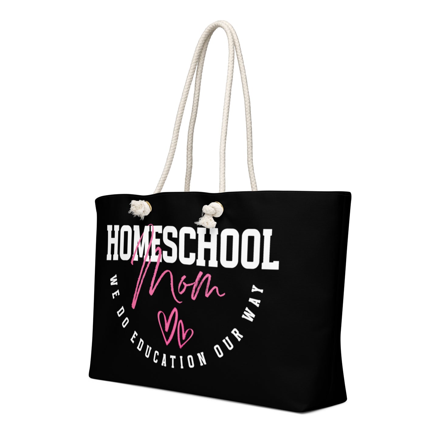 Black 'Homeschool Mom' weekender bag