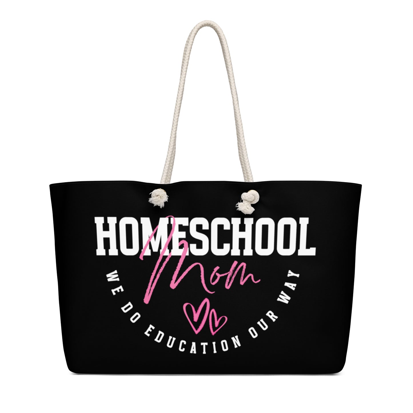 Black 'Homeschool Mom' weekender bag