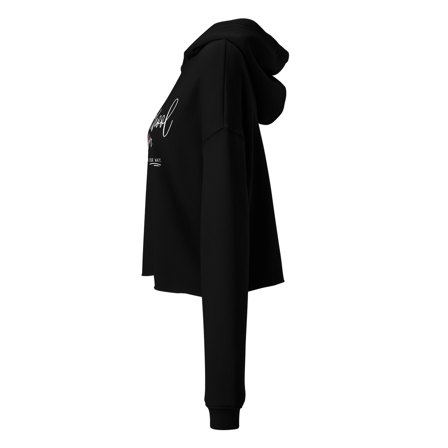 Women's Cropped Hoodie | Homeschool Mom (black, green)
