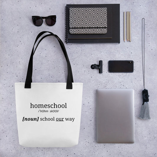 Large Tote Bag | Homeschool. School our way.
