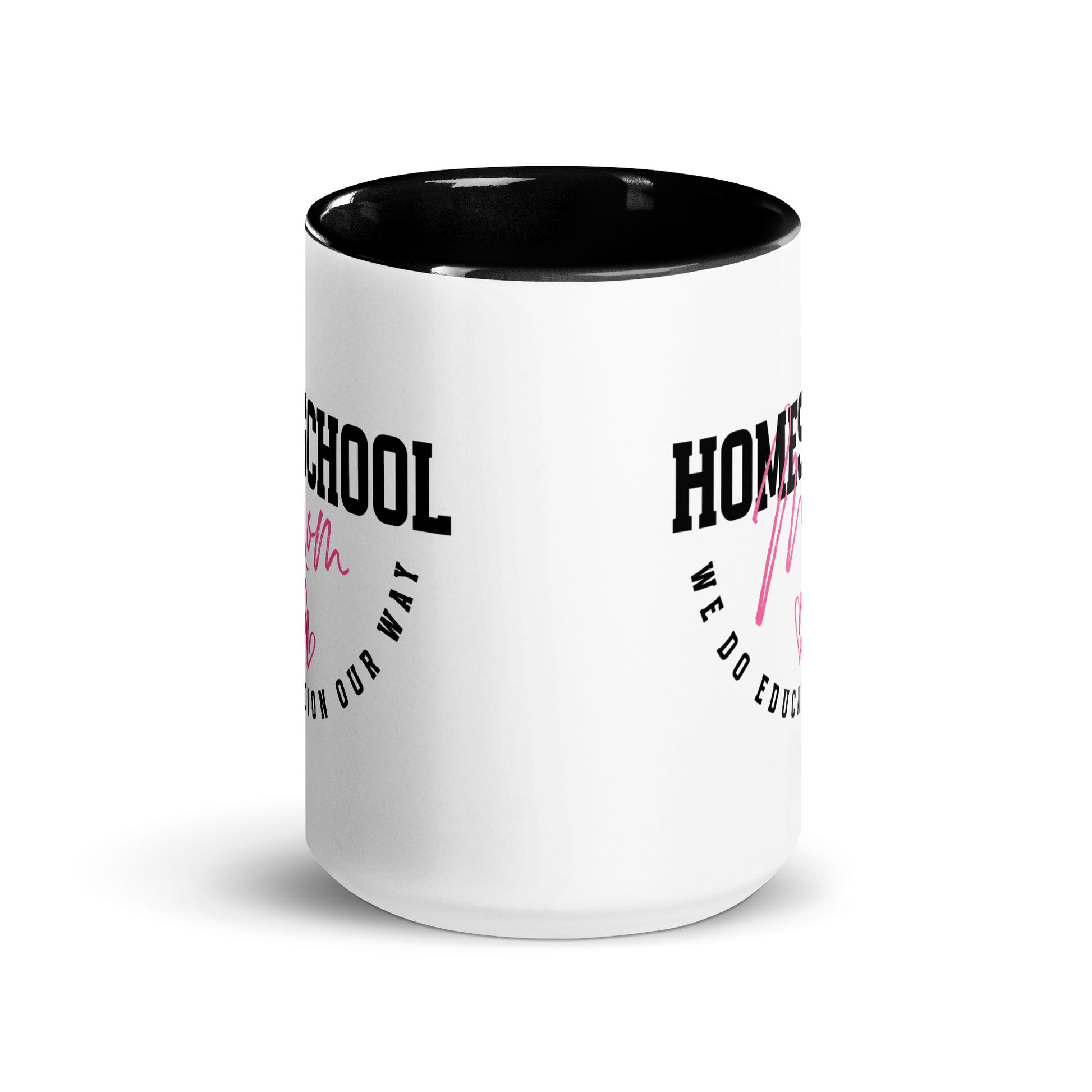 'Homeschool Mom' 15oz white mug with black handle 