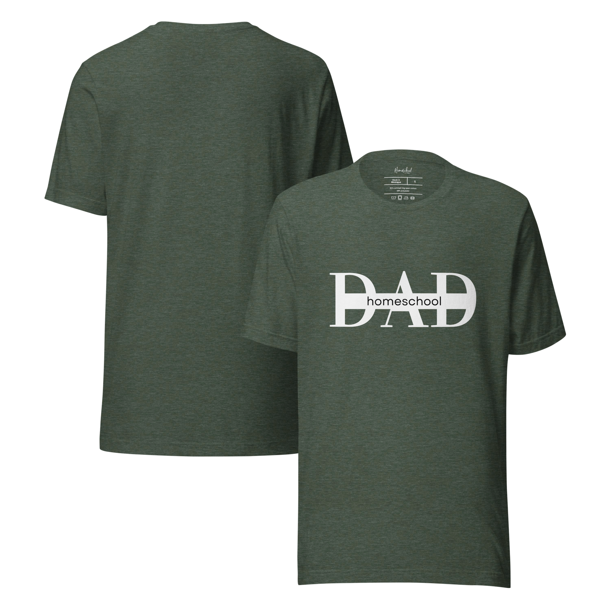 Heather forest green 'Homeschool Dad' t-shirt