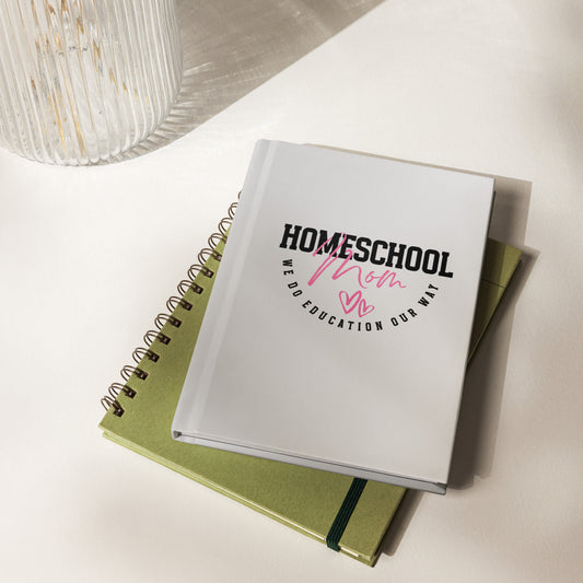 'Homeschool Mom' hardcover journal on desk