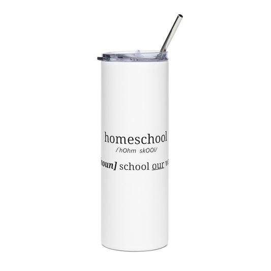 White Stainless Steel Tumbler | Homeschool. School your way.