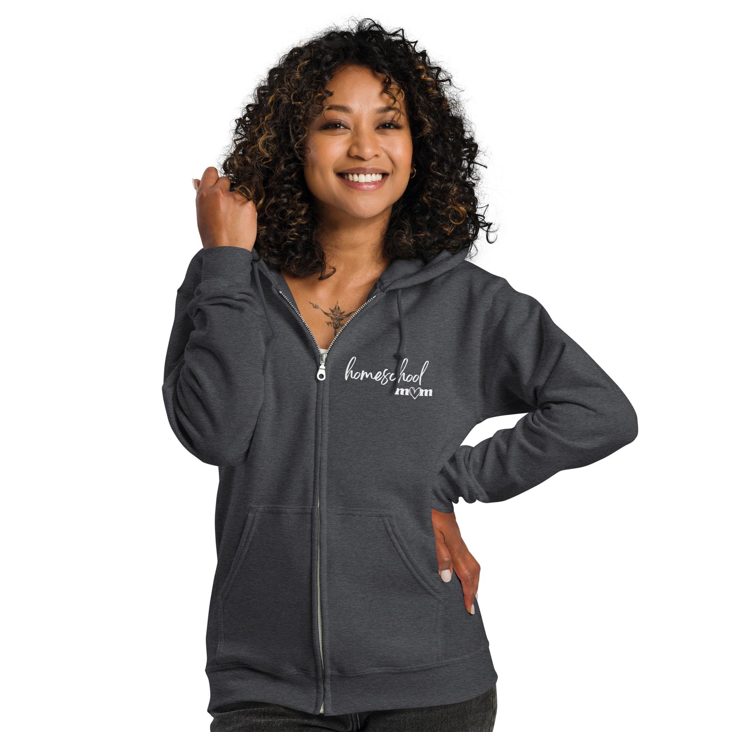 Gray Zipper Hoodie | Homeschool Mom | Unisex