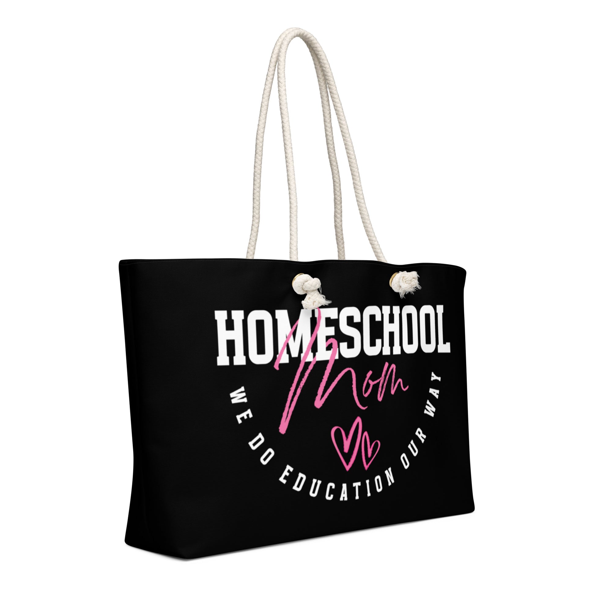 Black 'Homeschool Mom' weekender bag