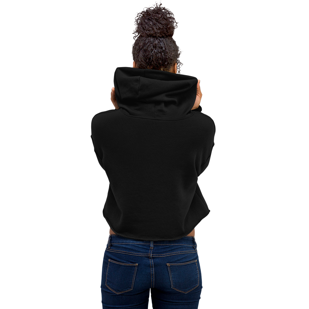 Women's Cropped Hoodie | Homeschool Mom (black, green)